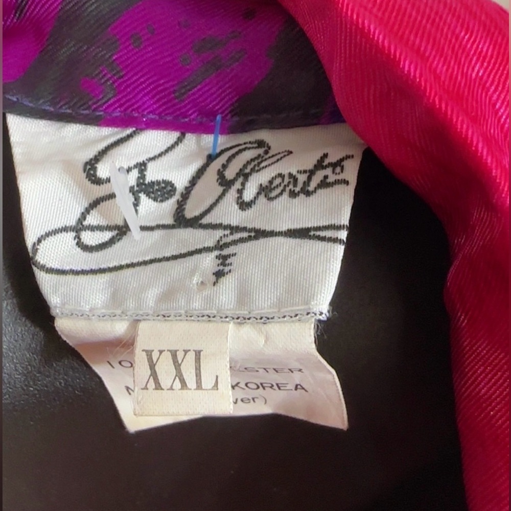 Vintage Picasso 1980s Satin Abstract Art shirt buttons up XXL MADE IN KOREA - Picture 12 of 12